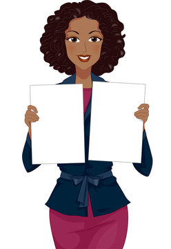 recommend clip art: Girl Hold Blank Boards