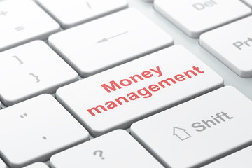 Money concept: Money Management on computer keyboard background