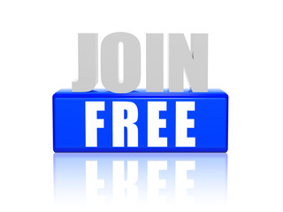 join free in 3d letters and block