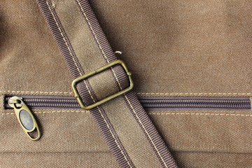 brown haversack zipper with strap