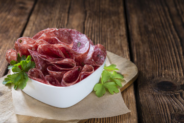 Slices Salami (selective focus)