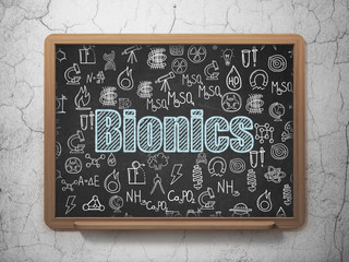 Science concept: Bionics on School Board background