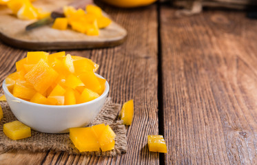 Sliced yellow Peppers