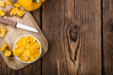 Portion of yellow Peppers (sliced)