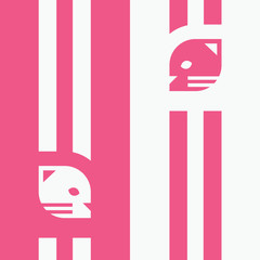 Seamless pattern with cat symbol