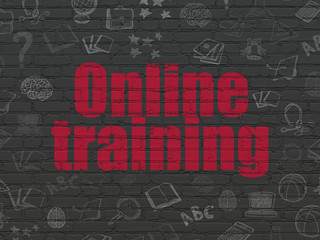 Education concept: Online Training on wall background