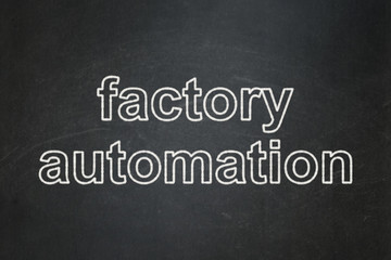 Manufacuring concept: Factory Automation on chalkboard background