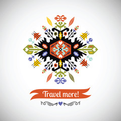 Vector colorful decorative element on native ethnic style