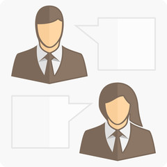 People with clouds thoughts.