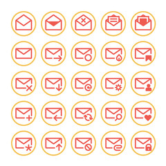Red mail icons