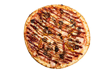 Pizza On An Old Wooden Desk