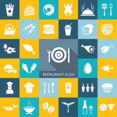 Vector Food or Restaurant icon Set.