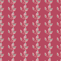 Seamless vector background with decorative leaves. Print. Cloth design, wallpaper.