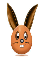 Ei als Osterhase, freigestellt