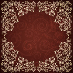 Abstract floral vintage background illustration.