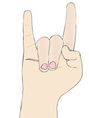 The gesture of the horns