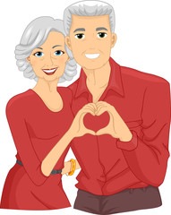 Senior Citizen Couple Heart Hand