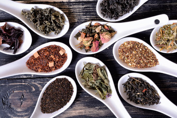 assortment of dry tea