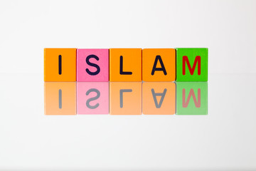 Islam - an inscription from children's blocks