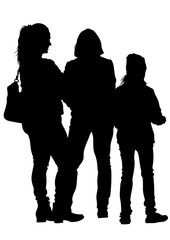 Families people with little child on white background