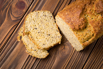 Homemade chickpea and grain bread