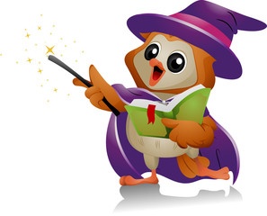 Owl Mascot Witch Magic