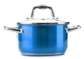 Steel pot isolated on white background