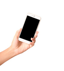 Touch screen smartphone in a hand