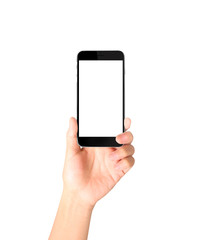 Touch screen smartphone in a hand