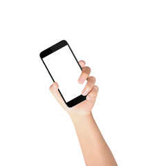 Touch screen smartphone in a hand