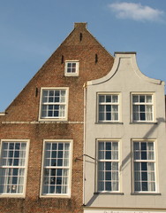 Fototapeta na wymiar Historic houses in the city of Delft. The Netherlands
