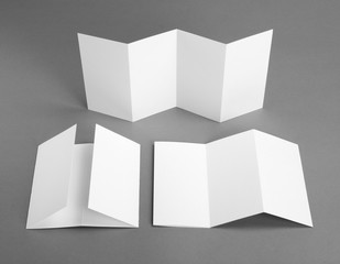 blank white folding paper flyer