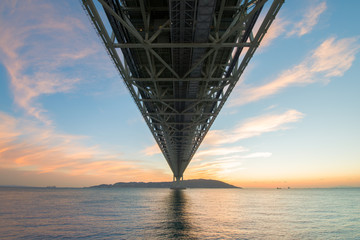 Kobe, Japan at the Akashi Kaikyo Ohashi Bridge