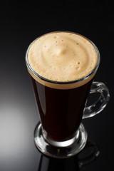 cup of coffee on black