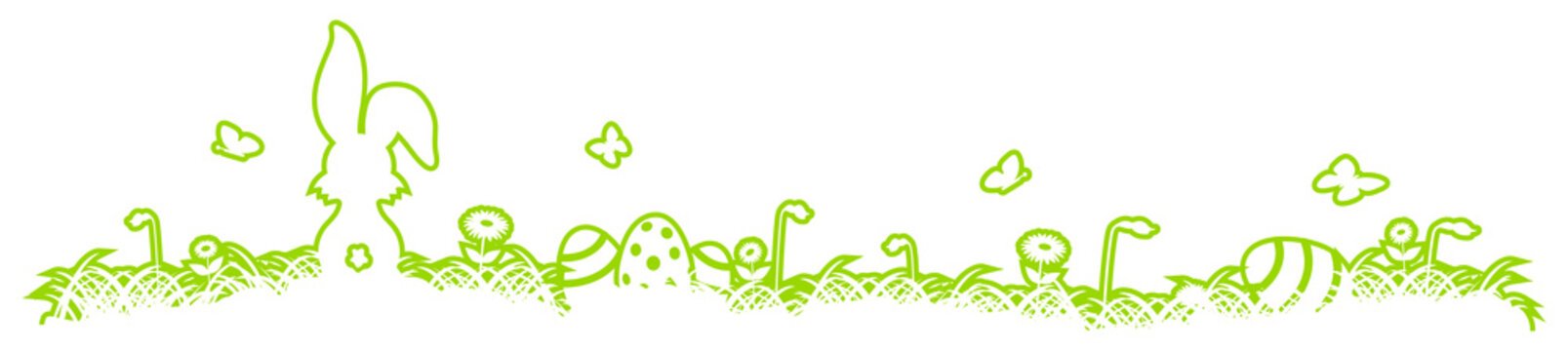 Osterhintergrund Osterhase Blumen Schmetterlinge silhouette