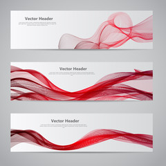 Abstract Colored Wave Header Background. Vector Illustration
