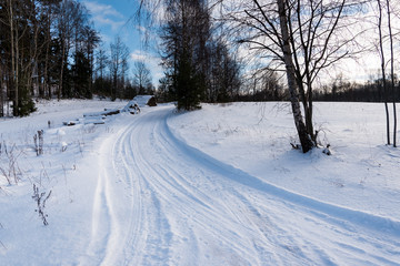 Fototapeta na wymiar Winter landscape, Latvia.