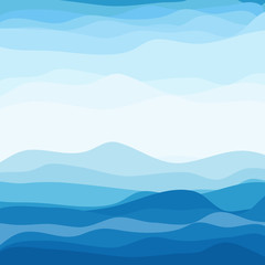 Fototapeta na wymiar Abstract Blue Wave Background. Vector Illustration.