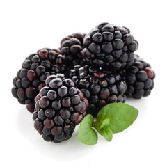 Blackberries with leaves