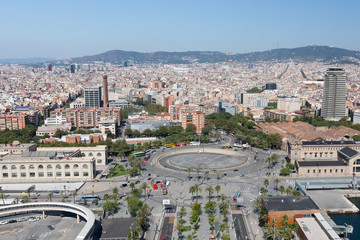 Panele Szklane  Widok na miasto Barcelona