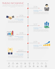 timeline infographics with icons set.