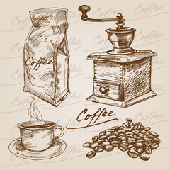 Hand drawn coffee collection