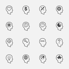 Fitness and Health line icon set.