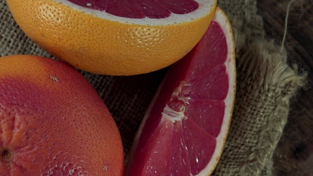 Portion of Grapefruit (rotating 4K footage; seamless loopable)
