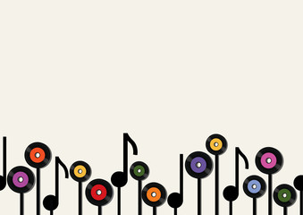 vinyl records and notes wallpaper