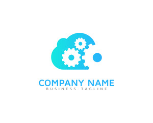 Cloud Gear Logo Design Template