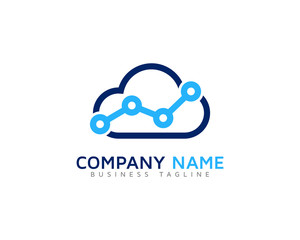 Cloud Stats Logo Design Template