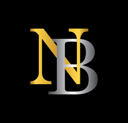 NB initial letter with gold and silver