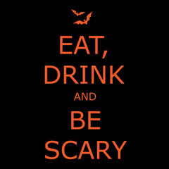 Fototapeta na wymiar Funny, inspirational vector poster for Halloween.