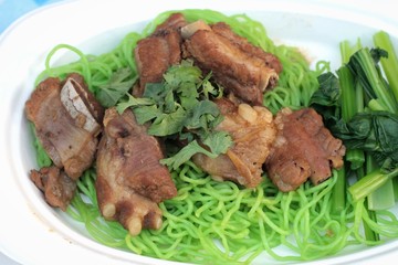 Noodle with steamed pork of delicious.